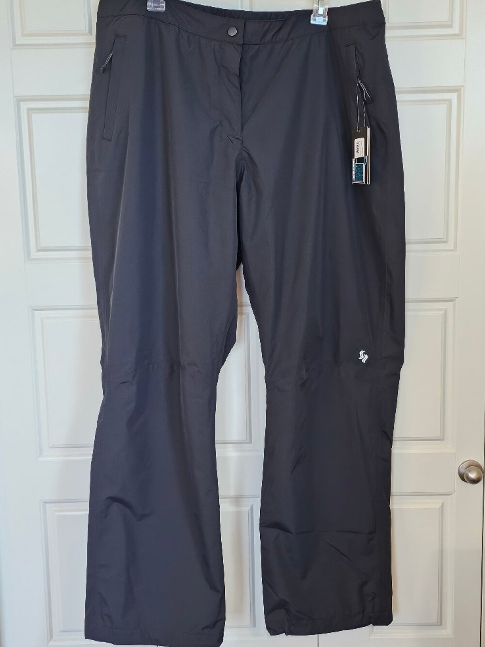 NWT 16W Shell Rain Technical Pants Plus Size Sportive Plus Dualtex Black Lamina